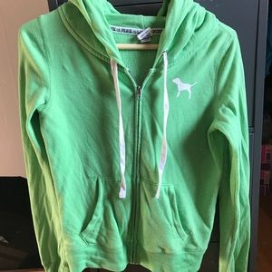 Women’s PINK green zip up jacket